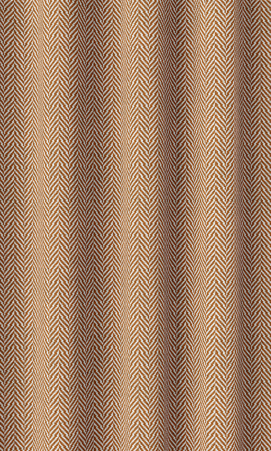 Herringbone Print Home Décor Fabric Sample (Orange/ White)