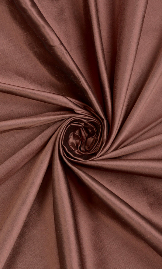 Custom Size Silk Home Décor Fabric By the Metre (Cognac Red/ Brown)