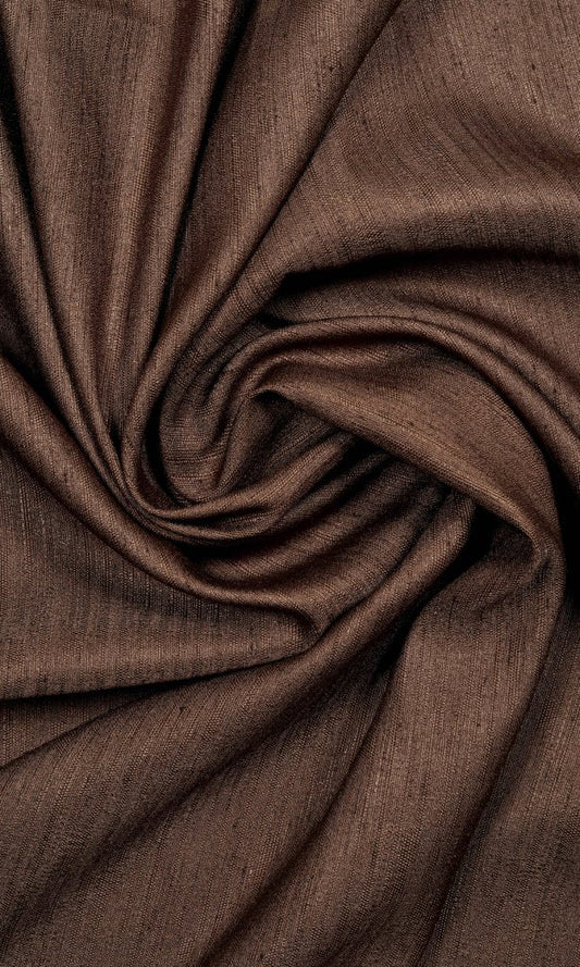 Silk Blend Home Décor Fabric By the Metre (Coffee Brown)