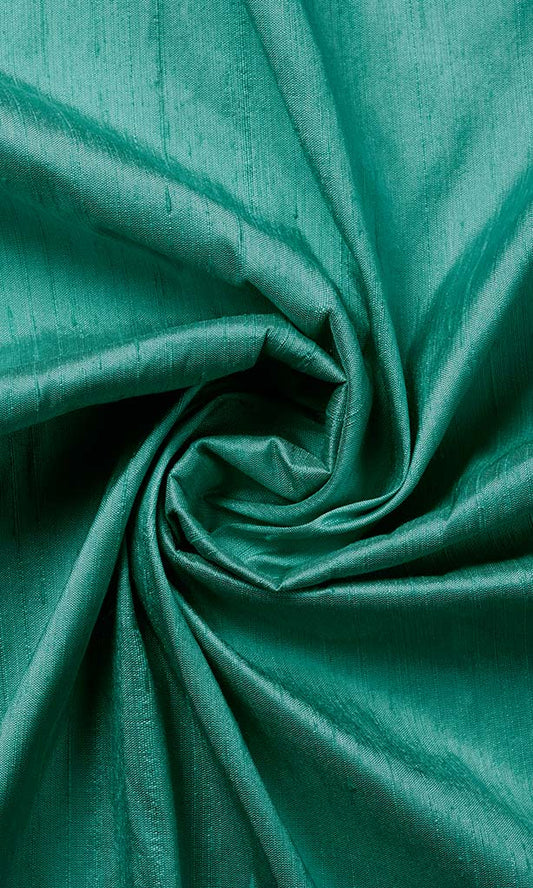 Dupioni Silk Roman Shades (Seafoam Green/ Blue)