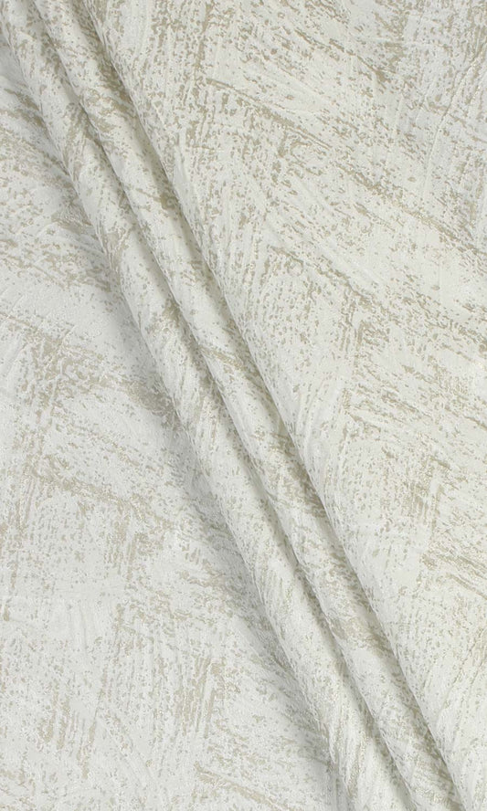 Patterned Polycotton Home Décor Fabric Sample (Pale Beige/ Cream)