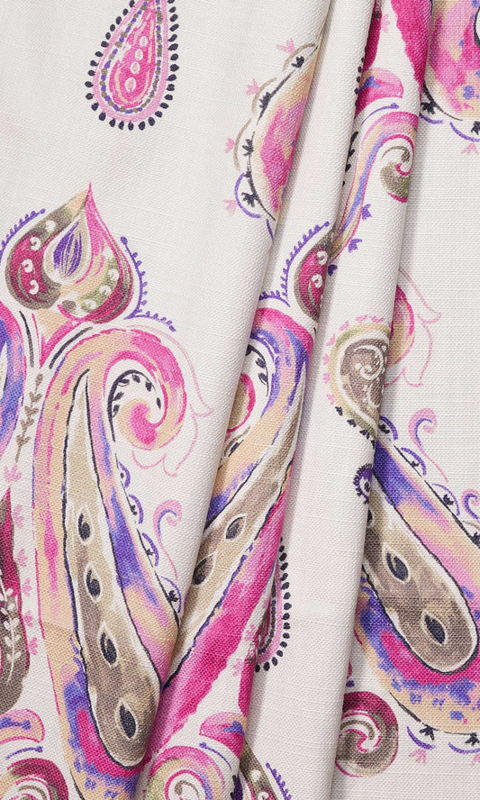 Pink/Purple Paisley Print Roman Shades (Pink/ Purple)