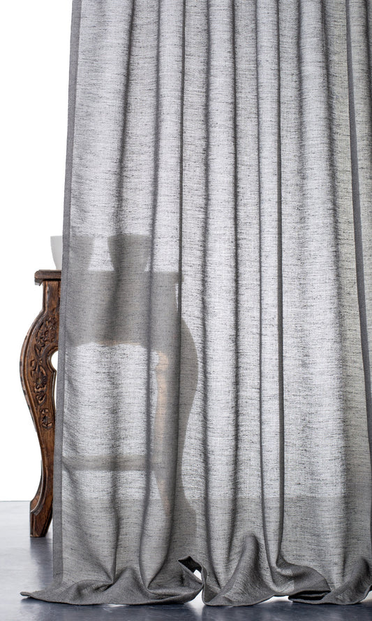 Plain Sheer Home Décor Fabric Sample (Dark Grey)