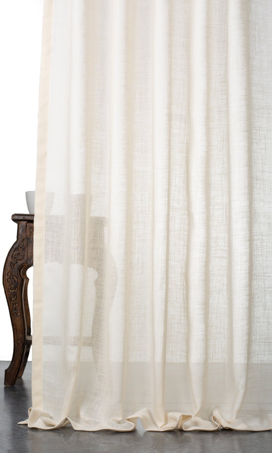 Plain Sheer Roman Shades (Ivory/ Pale Beige)