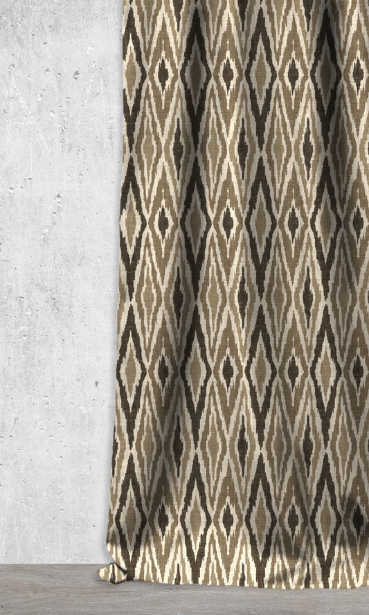 Diamond Patterned Ikat Shades (Beige/ Brown)