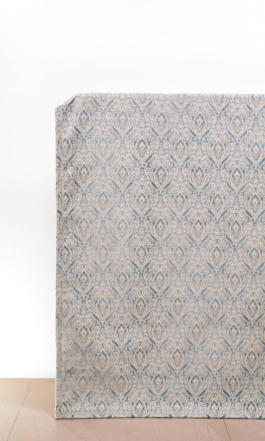 Custom Window Home Décor Fabric By the Metre (Beige/ Blue)