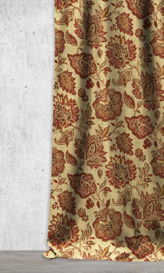 Kilim-Style Home Décor Fabric By the Metre (Red/ Brown)