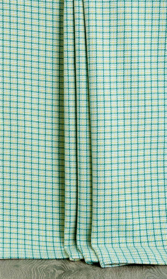 Basketweave Cotton Home Décor Fabric By the Metre (Green/ Blue/ Yellow)