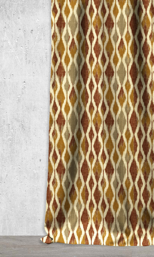 Ogee Patterned Ikat Shades (Gold/ Orange)