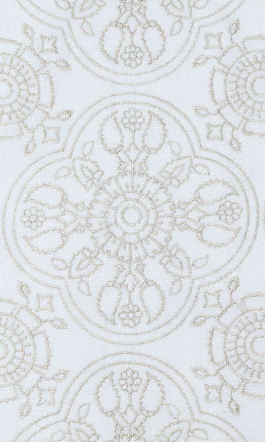 Custom White Linen Home Décor Fabric By the Metre (White/ Ivory)