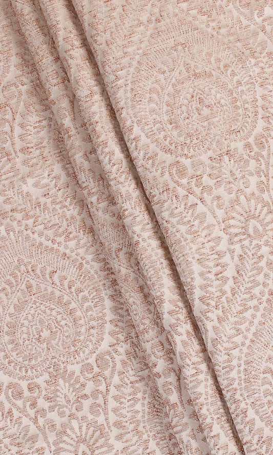 Textured Floral Fabric Material By the Metre (Pale Pink)