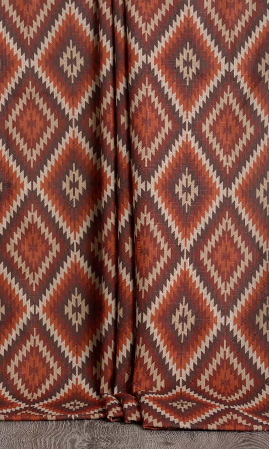 Kilim Print Home Décor Fabric Sample (Orange/ Red/ Brown/ Beige)