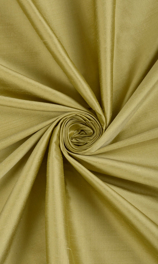 Plain Shantung Silk Custom Home Décor Fabric By the Metre (Warm Green)