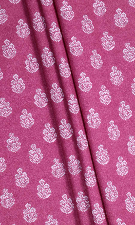 Floral Cotton Roman Blinds (Magenta Pink)