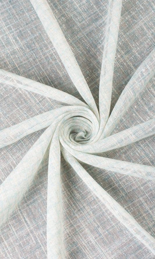 Sheer Linen Checked Home Décor Fabric By the Metre (Light Blue)