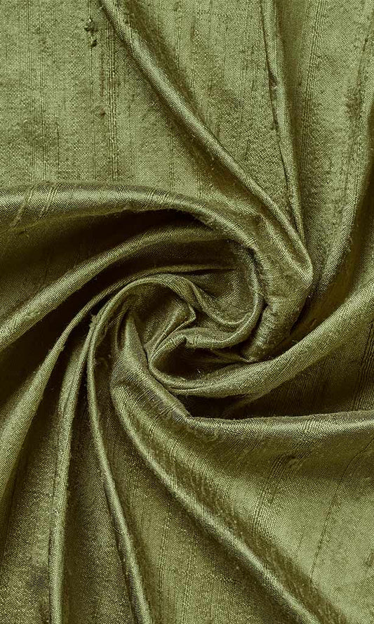 Pure Silk Home Décor Fabric Sample (Moss Green)