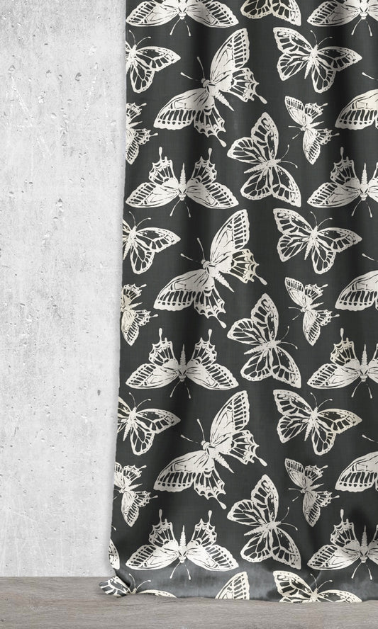 Botanical Printed Blinds (Black/ Milky White)