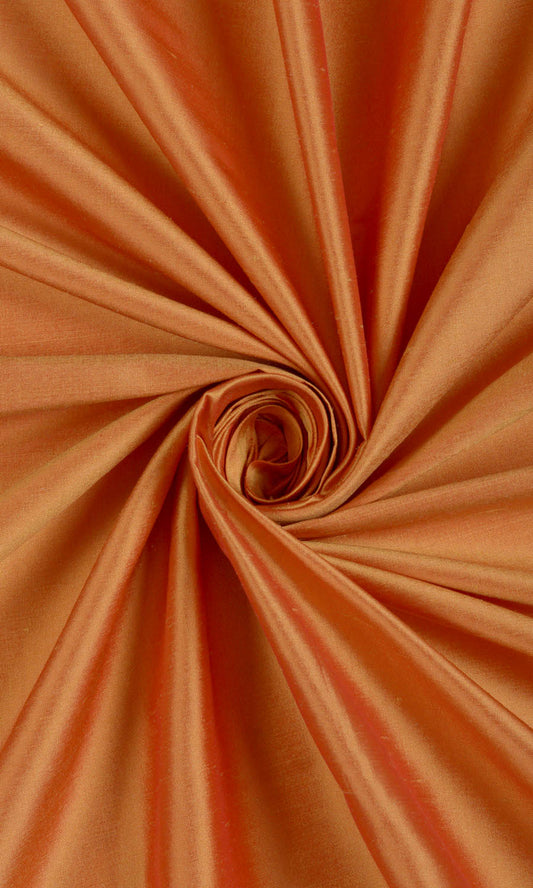 Shantung Silk Custom Home Décor Fabric By the Metre (Orange)