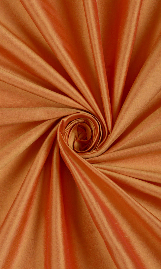 Shantung Silk Custom Home Décor Fabric Sample (Orange)