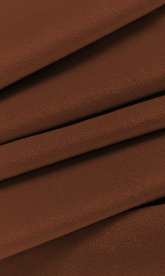 Solid Velvet Home Décor Fabric Sample (Deep Terracotta)