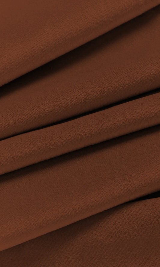 Solid Velvet Home Décor Fabric By the Metre (Deep Terracotta)