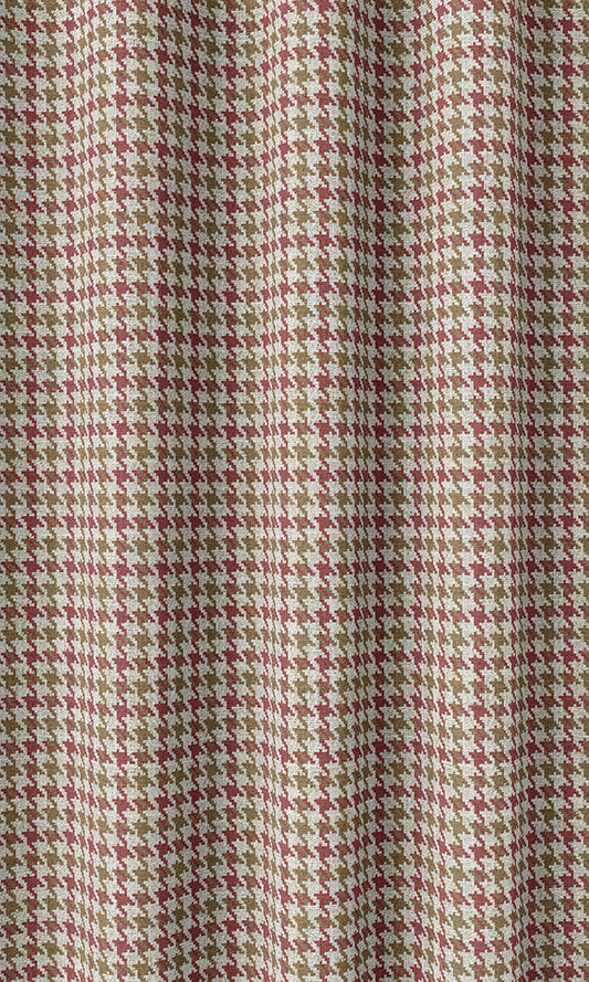 Houndstooth Patterned Blinds (Red & Brown)