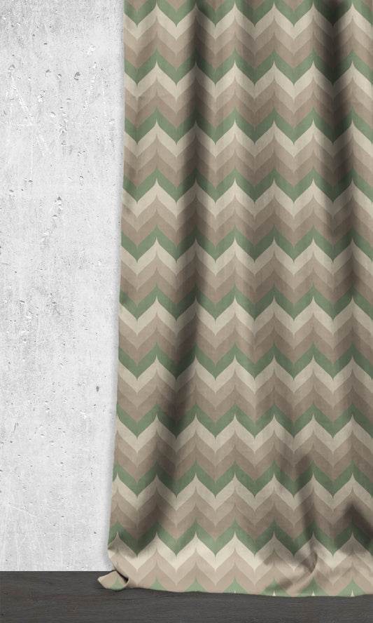 Light Blocking Home Décor Fabric Sample (Green/ Grey)