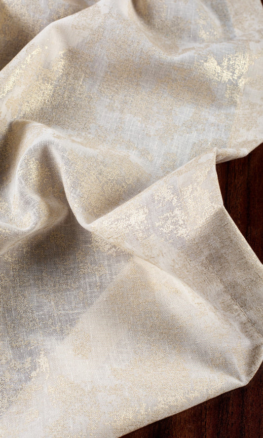 Semi-Sheer Home Décor Fabric Sample (Cream/ Beige/ Golden)