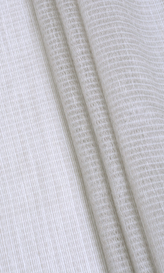 Horizontal Striped Sheer Home Décor Fabric Sample (Grey-Beige)