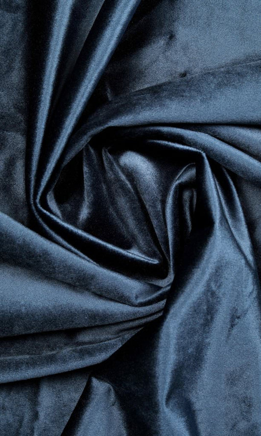 Custom Velvet Window Home Décor Fabric By the Metre (Navy Blue)