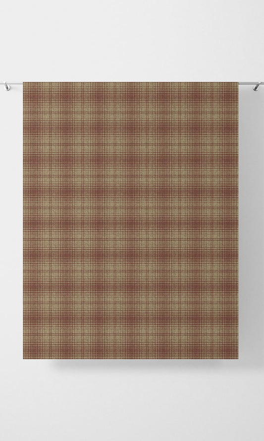 Plaid Patterned Roman Shades (Beige & Red)