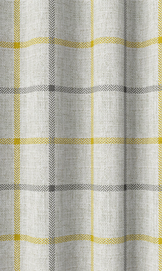 Check Print Blinds (Linen White/ Yellow)