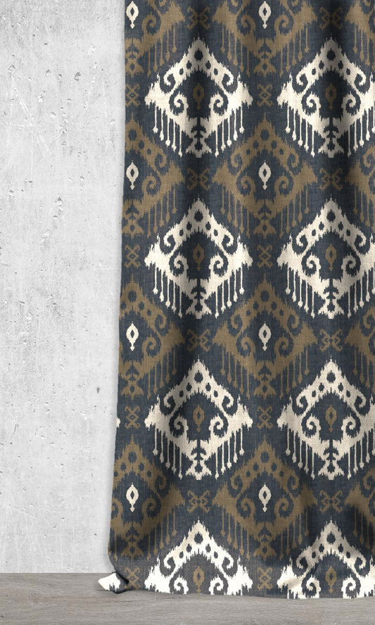 Ikat Print Shades (Navy Blue/ Brown/ White)