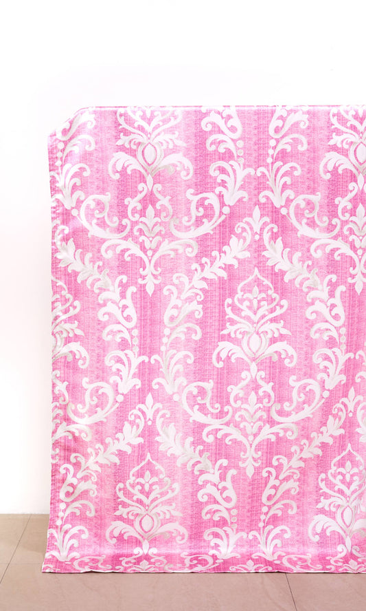 Bespoke Custom Size Home Décor Fabric By the Metre (Pink/ White)