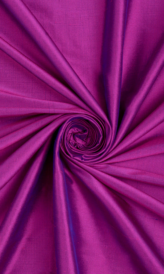 Silk Pinch Pleat Home Décor Fabric By the Metre (Fuchsia Pink/ Purple)
