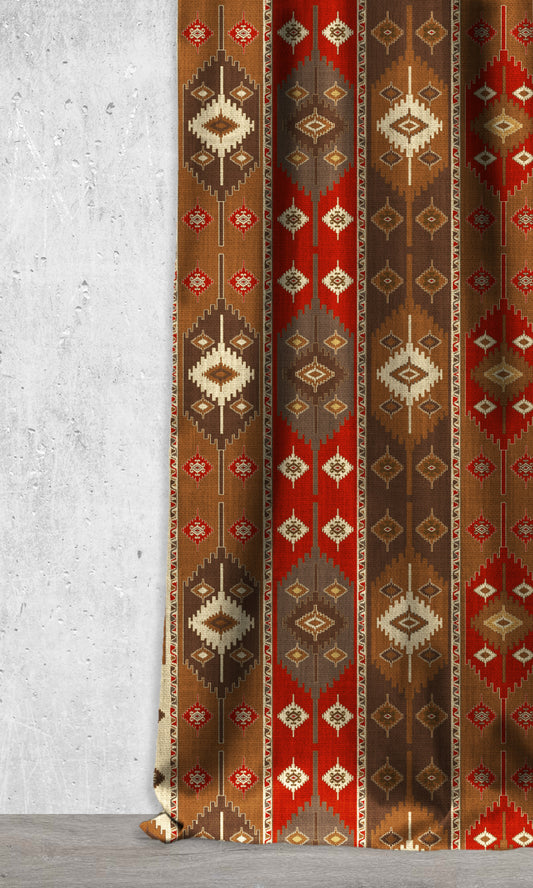 Made-to-Order Kilim Roman Shades (Red/ Brown)