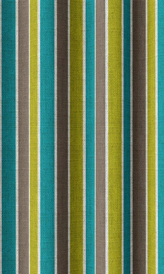 Custom Striped Window Shades (Blue/ Green)
