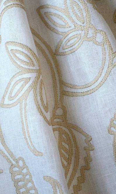 Custom White Linen Home Décor Fabric By the Metre (White/ Ivory)