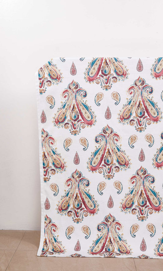 Paisley Print Roman Shades (Burgundy/ Beige/ Teal)