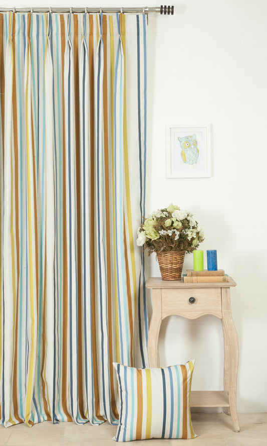 Striped Blinds (Blue/ Yellow/ Orange)