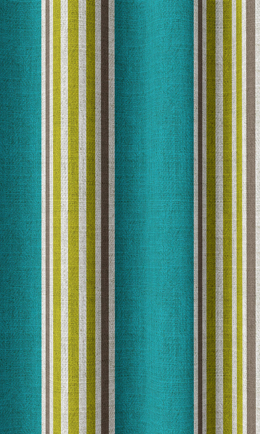 Modern Striped Custom Home Décor Fabric By the Metre (Blue/ Green)