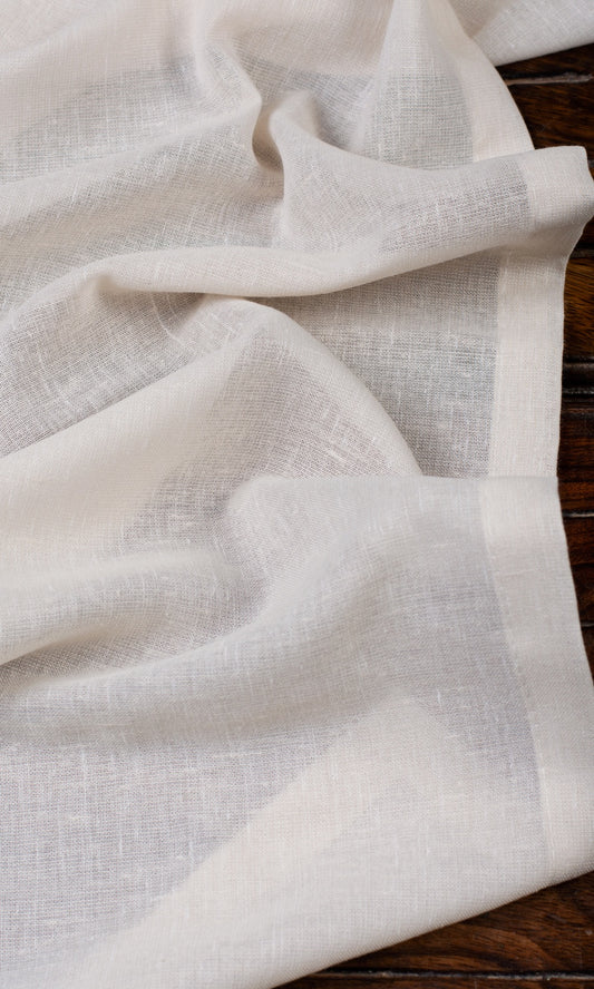 Plain Sheer Home Décor Fabric By the Metre (Parchment White)