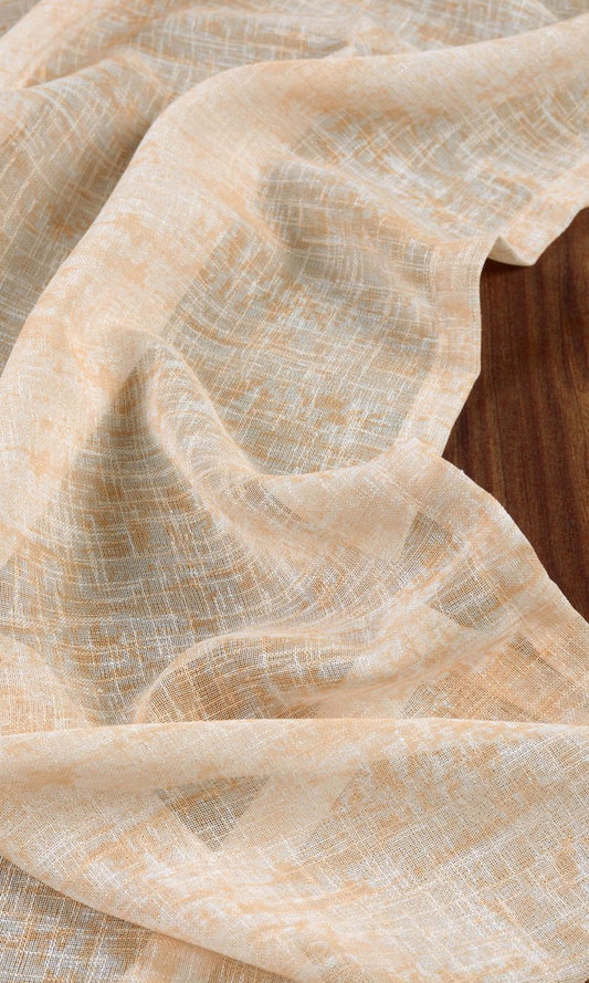 Textured Sheer Home Décor Fabric By the Metre (Peachy Orange)