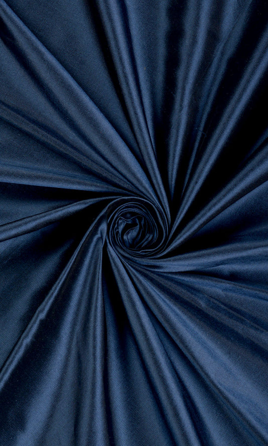 Silk Pinch Pleat Home Décor Fabric By the Metre (Midnight Blue/ Navy)