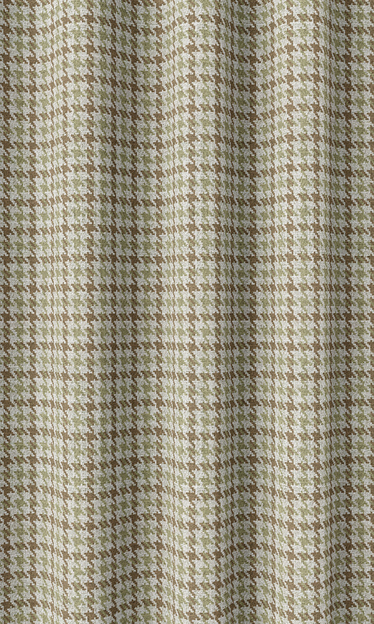 Houndstooth Patterned Roman Blinds (Brown & Green)