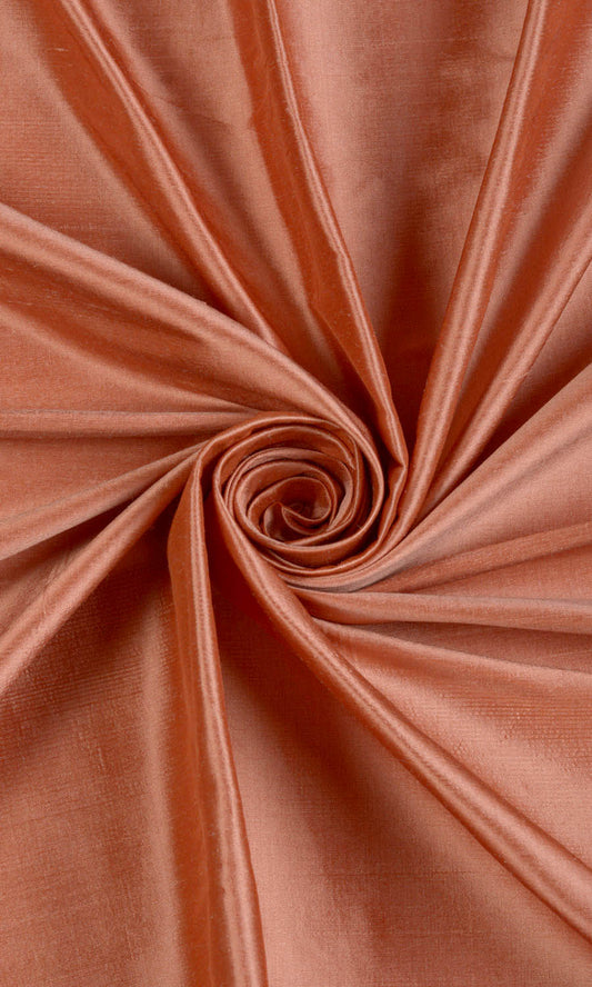 Shantung Silk Custom Home Décor Fabric By the Metre (Orange)