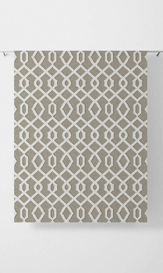 Trellis Patterned Roman Shades (Grey & White)