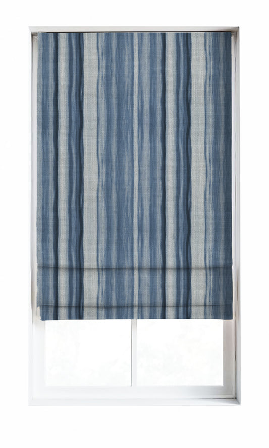 Modern Striped Window Shades (Cobalt/ Denim Blue)