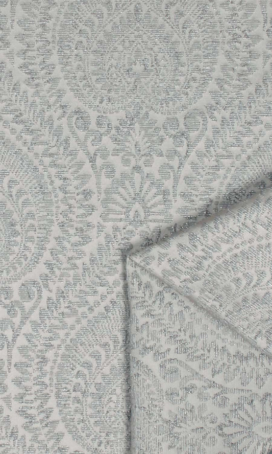 Textured Floral Home Décor Fabric By the Metre (Silver Grey)