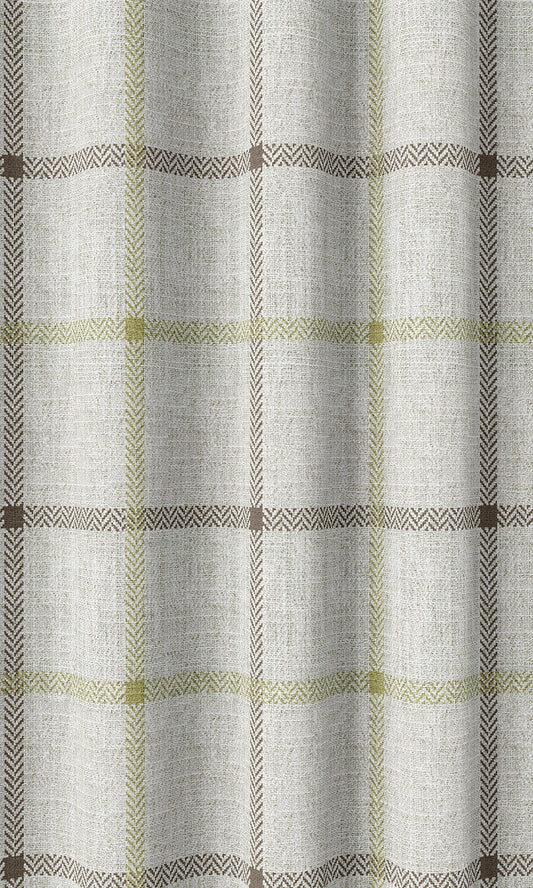 Check Patterned Window Shades (White/ Green)